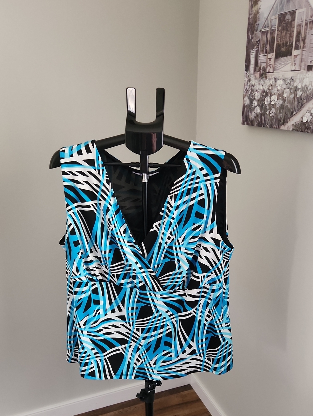 Jones Studio Sleeveless Faux-Wrap Blouse 18W